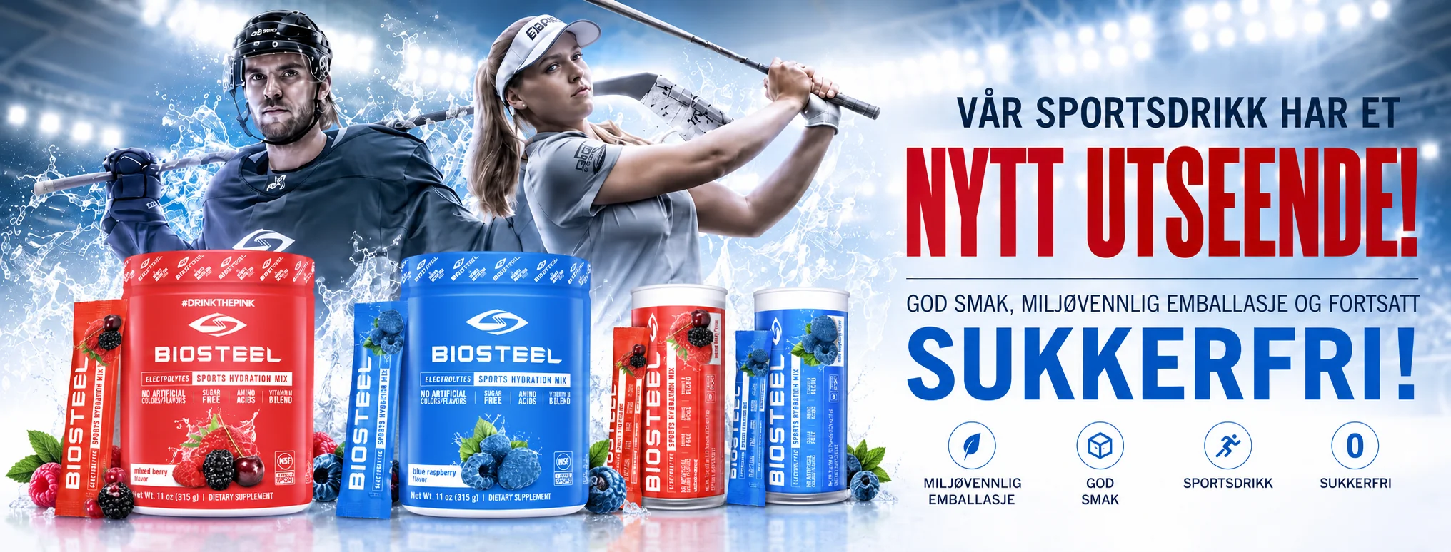 BioSteel sportsdrikk – sukkerfri, i ny emballasje