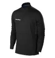 Defence suit half zip sort m/blå detaljer