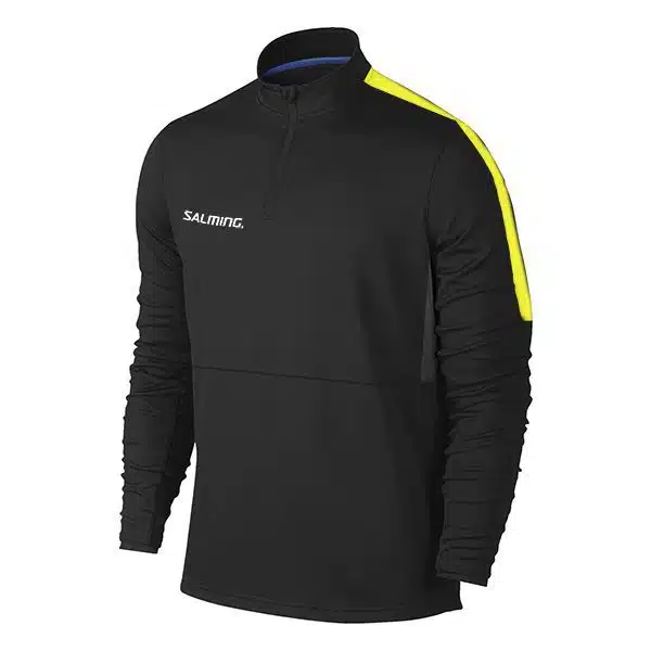 Defence suit halfzip sort m/gule detaljer