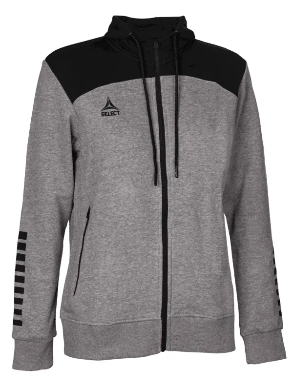 Zip hood grå og sort